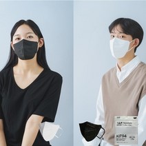 에이앤피 프리미엄 KF94 새부리형 숨쉬기편한 귀안아픈 컬러마스크 100매, 대형, 블랙, 4개, 25개입