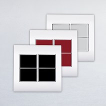 슬림컬러 스위치4구, 색상:슬림실버 스위치4구|사이즈:12..5cmX12cm