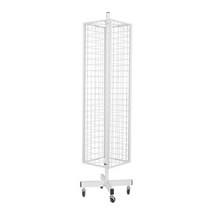 메쉬망 사각 회전 진열대 400x400mm 화이트 매장 진열, 메쉬망 회전진열대 400x400 화이트