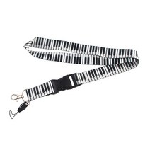 피아노강선팩 YL205 뮤지컬 노트 피아노 인쇄 키 체인 리본 Lanyards ID 카드 배지 홀더 스트랩 밧줄 Lariat 아이 선물, [01] 1