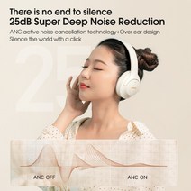 HKNA 블루투스 헤드셋 ANC 5.3 게이밍 및 작업 접이식 액티브 노이즈 캔슬링, 03 Gray
