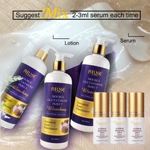 피부 미용 맛사지 관리 레이저 AILKE 미백 및 보습 바디 로션 글루타치온 콜라겐 비타민 C 함유 얼굴 및 바디용 한국 스킨 케어 제품, 1-1 세트에 6