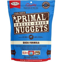 프리말 펫푸드 원시 동결건조 사료 너겟 오리 5.5온스 전체 균형 국자 건강한 곡물 무첨가 생 Crafte 강아지