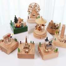 감성 인테리어 우드 오르골 9종 / 회전오르골 태엽오르골 오르골선물 오르골소품 뮤직박스, 우드오르골(콜로세움)