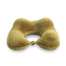 캠핑용베개 캠핑 에어 베개 U 자형 프레스 풍선 목 사이드 브레이스 여행 휴대용 보호, [08] Gold