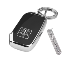 키에티 기아 신형 카니발 4세대 KA4 7버튼 TPU 엣지 키케이스 + 큐빅번호판, 실버_블랙