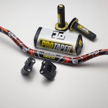 팻바이크 프로 테이퍼 1 1/8 "팻 바 28.5MM 핸들 + 그립 클램프 패드 오토바이 MX 모토크로스 핏 더, 07 B-black