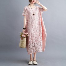Girl Wow 원피스 왕언니 빅 사이즈 루즈 여름 쿨링 원단 한복 티