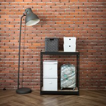 하트랙 무볼트 앵글 600x600x900x2단 선반 매립형, 블랙