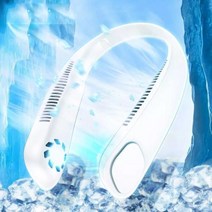 캠핑용에어컨 무시동에어컨 이동식에어컨 휴대용 에어 컨디셔너 여름 USB 목 팬 adeless Leafless 교수형 공기 냉각기 조절 착용 할 수있는 Neckband, White, White