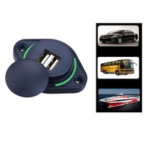듀얼 표시기 USB 퀵 카 충전기 소켓 전원 배출구 2 포트 전원 어댑터 자동차 버스 보트 해양 트럭 용 12V-24V, 녹색