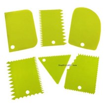 도자기 플라스틱 스크레이퍼 도구 점토 조각 치아 모양 DIY 텍스처 6 개, 6pcs Green