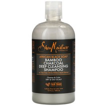 SheaMoisture 시어 모이스처 아프리칸 블랙 비누 대나무 숯 딥 클리닝 샴푸 지성 두피 티트리 오일 버드나무 껍질 384ml 13 fl oz