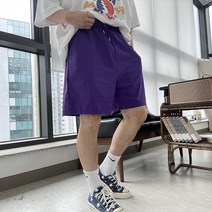 비비드 남녀공용 나일론 5부 와이드 밴딩 쇼트 팬츠 스트릿 반바지 트레이닝복7color