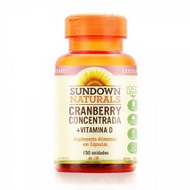 Sundown 제작 크랜베리 농축액 식이 보충제 요로 기능 및 면역 건강 지원 8400mg 플러스 1000IU 비타민 D 150 소프트젤