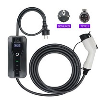 전기차충전기16A 유형 2 EV 충전기 어댑터 IEC62196-2 EVSE 홈 휴대용 전기 자동차 자동차 충전 커, 02 type1 16A schuko 5M