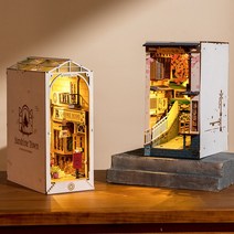책꽂이 미니어처 책장 장식 DIY 조명 입체 만들기 선물 일본 골목, D