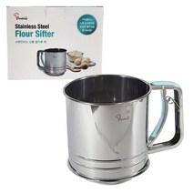 쿠킹플러스 스테인레스 스틸 밀가루 체 12cm 반자동 2중체 체반 체망 홈베이킹