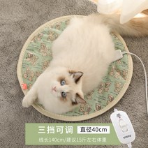 WAKE애완견 반려동물 고양이 전기장판 강아지 반려견 전기방석 온열장판 난방, 블루베어 원형(40*40cm)