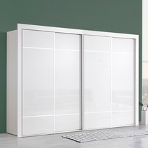 라오르 12자(3390mm) 슬라이딩옷장, 3칸-화이트(LPM유광)