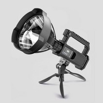 led 초강력 사냥용 써치라이트 후레쉬 Usb 충전식 스포트라이트 사냥을 위한 Led 탐조등 삼각대와 4 가지 모드 캠핑 낚시 고출력, W5120 라지