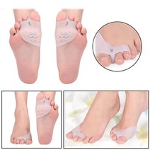 앞꿈치 패드 발바닥 보호대 구두 쿠션 젤 2 개 발가락 보호기 Bunion 교정기 발 관리 도구 큰 외반 모지 스프레더 페디큐어 Hallu