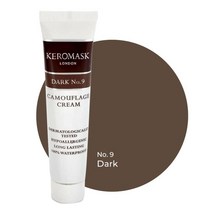 Keromask 풀 커버리지 컨실러 | 위장 메이크업 방수 저자극성 Vitiligo 타투 Rosacea 커버 15ml USA 미국, Dark No 9