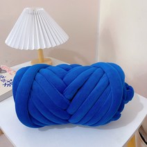 벨벳 빅얀 망고 실 자이언트 얀 뜨개질 가방 만들기 점보 뜨개질 배우기 핸드니팅 250g, 1, [벨벳] 사파이어 블루 (뉴컬러)