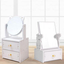 여성 작고 귀여운 실용적인 화장대 정리함 서랍장, 사각1단