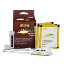 MINA ibrow 헤나 레귤러 팩 및 컬러링 틴트 키트 최대 6주(코퍼 브라운) MinaiBrow, Medium Brown
