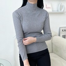 여성 무지 이너 목폴라니트 슬림 골지 모던 데일리 봄니트 하찌 마실룩 간절기 직장인