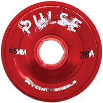 ATOM SKATES Outdoor 쿼드 롤러 휠 78A 펄스 블루 글리터 / 2팩 - 바퀴 8개 1299360, 2 packs - 8 wheels, Red
