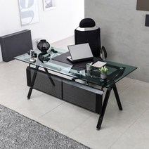 오피스 사무실책상 컴퓨터책상 중역책상, TS-11책상형 2000X900/유리화이트 10T