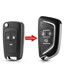 KEYYOU 개조 2345 BTN 뷰익 리모트 키 셸 케이스 쉐보레 크루즈 에피카 카마로 오펠 복스홀, For Chevrolet+Modified 3 Butto