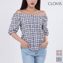 클라비스 퍼프소매 체크 블라우스 CVBW93705Q