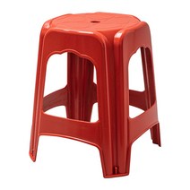 순수국산 튼튼한 플라스틱 간이의자/사각 투톤원형 보조의자, 사각-레드