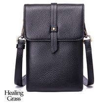 [AK분당점] [힐링그래스] 소가죽 핸드폰백 크로스백 HGLC7561BK