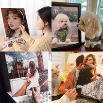 트렌드포유 DIY 유화그리기 주문제작 사진 그림그리기세트 24 36 42색 캔버스페인팅, 20 x 25 size 36 color