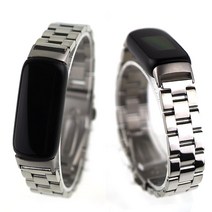 Fitbit Luxe 핏빗 럭스 스트랩 메탈 시계줄 실버 슬림밴드, 단품, 단품