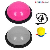 하프짐볼 홈트 밸런스 요가 반짐볼 보수볼 홈트레이닝 기구 필라테스 운동 돔볼, 핑크