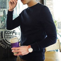 하트비트 남녀공용 신프을 맨투맨 세미슬림핏 빅사이즈 무지 라운드 긴팔 티셔츠 커플룩 단체복