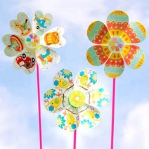 꽃 바람개비 만들기 활동 재료 단체미술 방과후수업 8종(택1), 둥근꽃송이