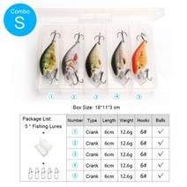 낚시용품 물고기 도구 장비trehook 5pcs 싱킹 wobbler set 크랭크베이트, 2-콤보