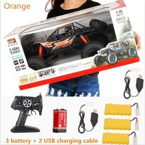 알씨카 드리프트RC카 오프로드 핸드모션 몬스터 트럭 48cm 슈퍼 대형 Rc 자동차 110 4WD 고속 버기 등반 드리프트 레이싱 3 모터 라이트 2.4G 원격 제어 완구 사륜구동, [01] Orange Car 1battrty