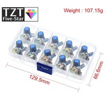 Wh148 전위차계 키트 b1k 2k 5k 10k 20k 50k 100k 500k 1m 15mm 선형 테이퍼 회전식 전위차계 저항 세트 3pin with cap, 없음