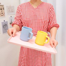 소꿉다락방 카페 논슬립 사각 트레이 스테인레스 업소용 쟁반 혼밥트레이 9COLOR, 스프링민트