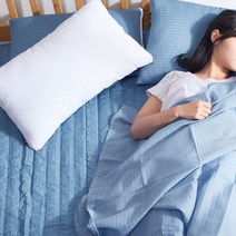 생활공감 시어서커 쿨패드 S-SS_바닥 이불 여름 침대 깔개 패드, 블루