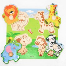 돌아기 꼭지퍼즐 동물친구 기린 코끼리 유아용장난감 아동원목퍼즐 유아동원목퍼즐