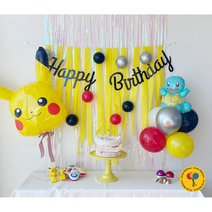포켓몬스터 피카츄풍선 꼬부기 생일파티세트 풍선세트, 피카츄라지쉐잎(원픽스탠드포함)