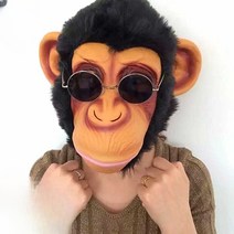 동물 마스크 얼굴 물고기 호랑이 말 머리 고릴라 가면, 라텍스 팬더 마스크 헤드기어